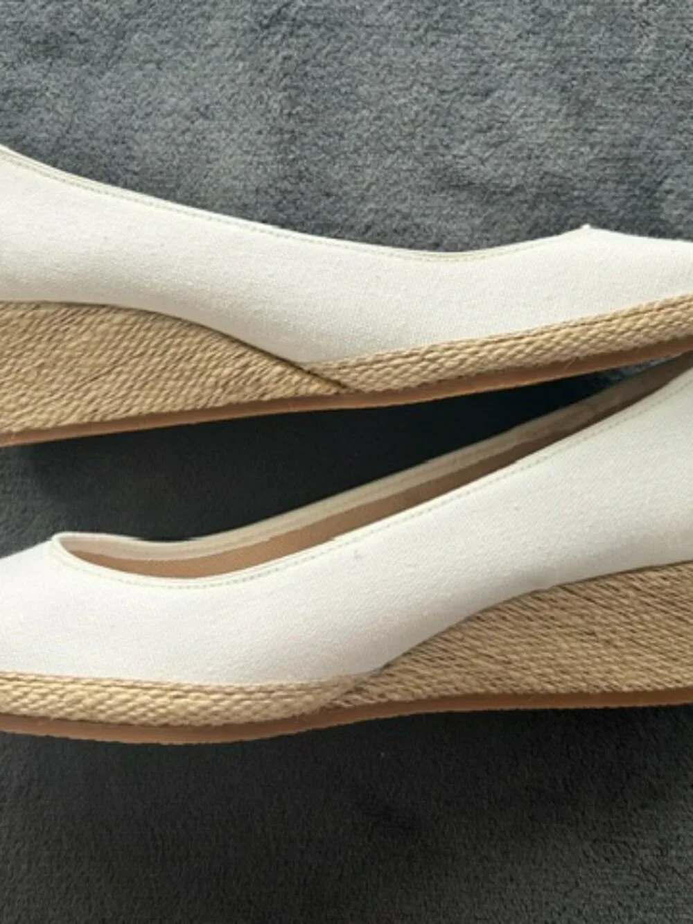 L.L.Bean Women's Ivory Espadrille Wedges, Size 7.5M